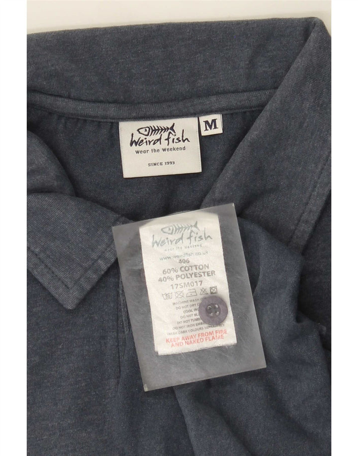 Weird Fish Herren-Poloshirt aus mittelblauer Baumwolle