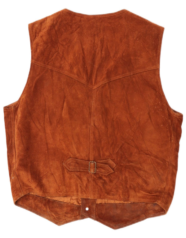 Vintage Herren Wildlederweste XL Braun