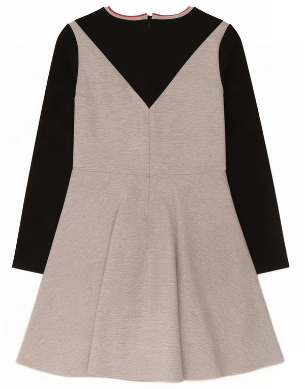 Marks & Spencer Mädchen-Langarmkleid in A-Linie, 14–15 Jahre, Grau, Farbblock