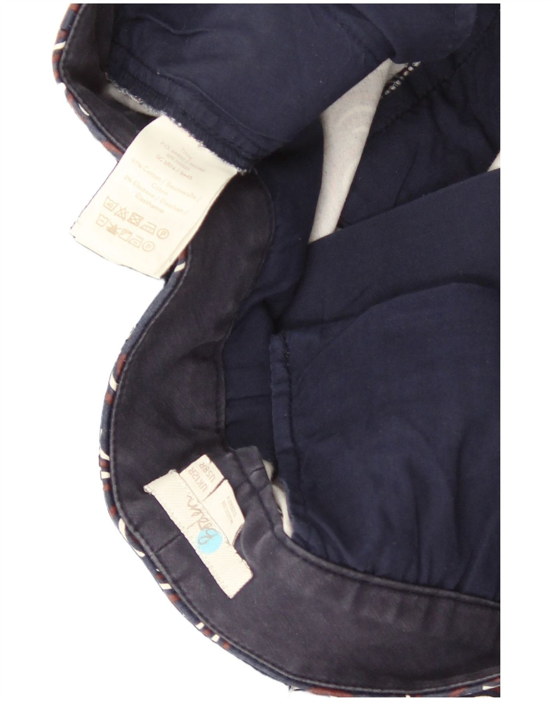 Boden Chino-Hose mit abstraktem Muster für Damen, UK 12, M, W30, L27, Marineblau