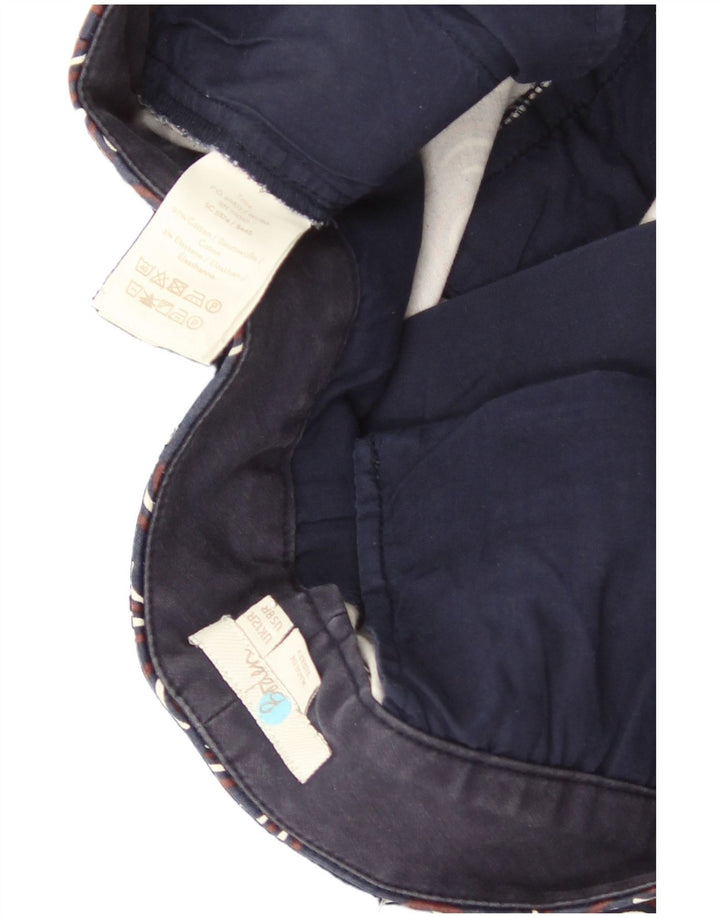 Boden Chino-Hose mit abstraktem Muster für Damen, UK 12, M, W30, L27, Marineblau