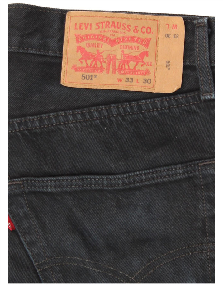 Levi's Herren 501 Straight Jeans W33 L30 schwarze Baumwolle