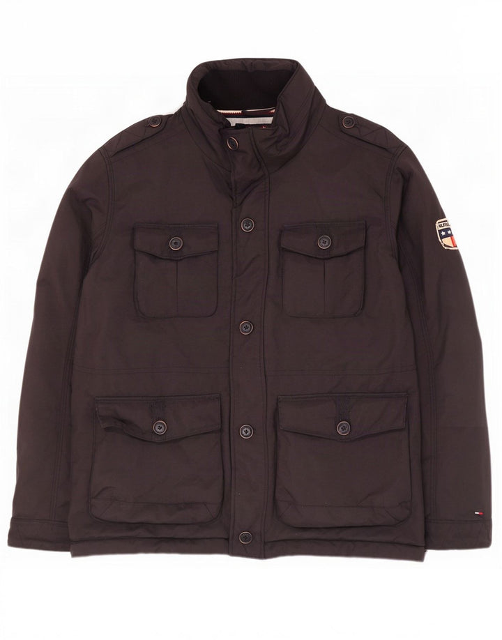 Tommy Hilfiger Herren Militärjacke UK 40 Large Schwarz Nylon