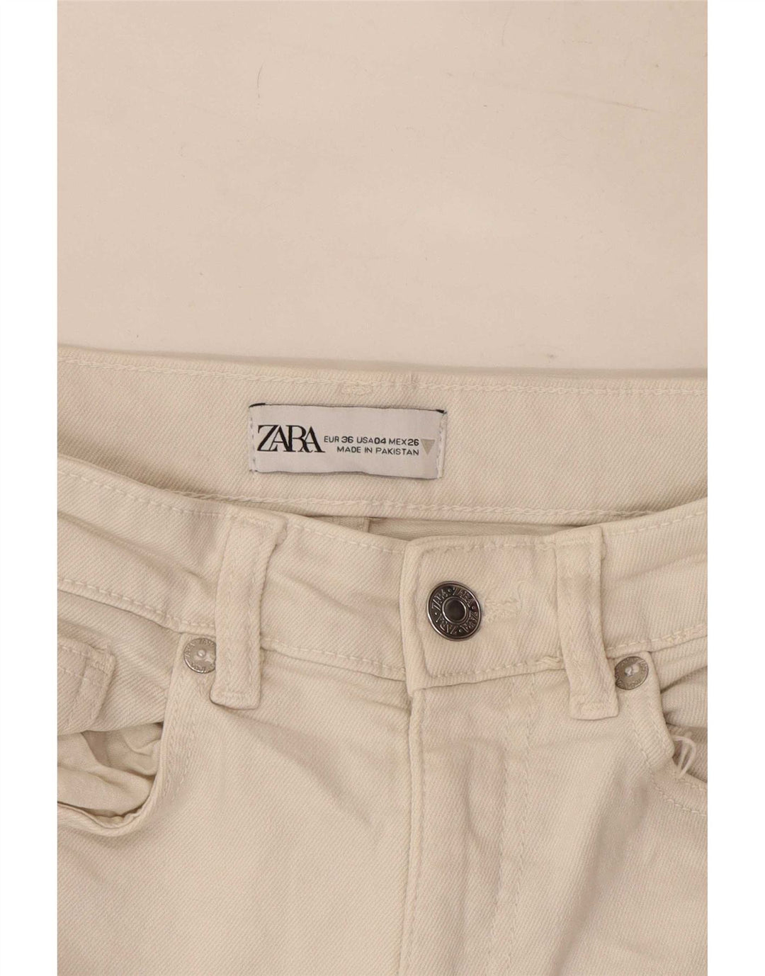 Zara Damen Bootcut Jeans EU 36 XS W26 L24 Weiß