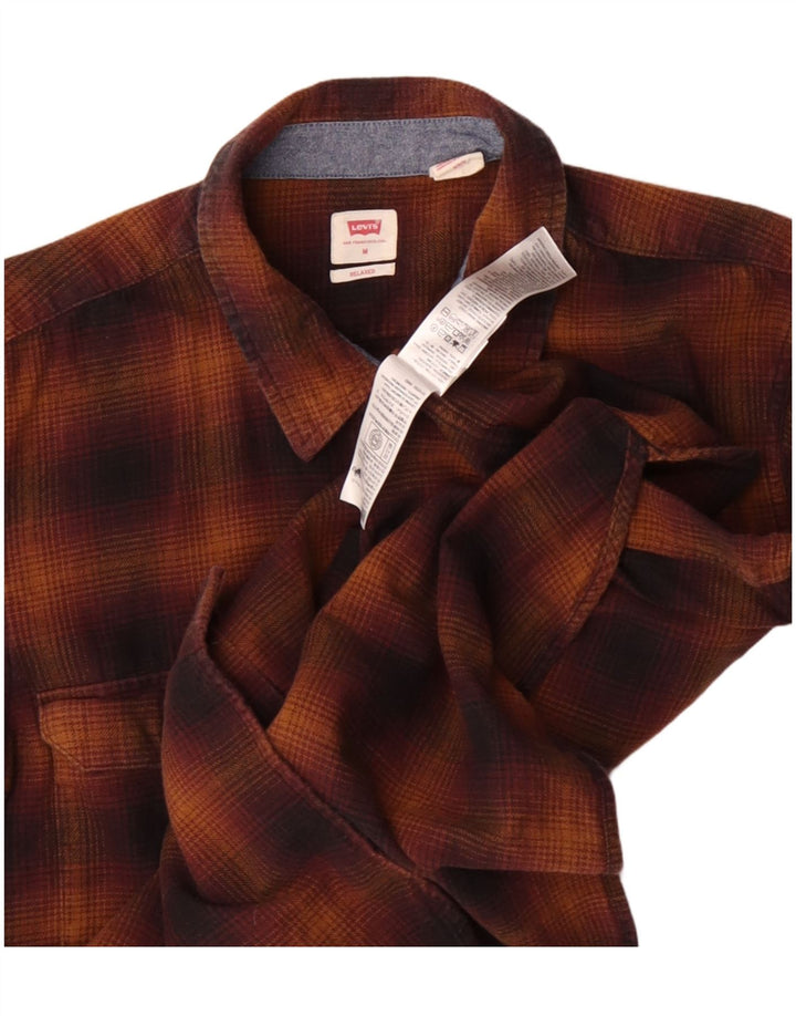 Levi's Herren Kariertes Flanellhemd mit entspannter Passform Mittelbraun karierte Baumwolle