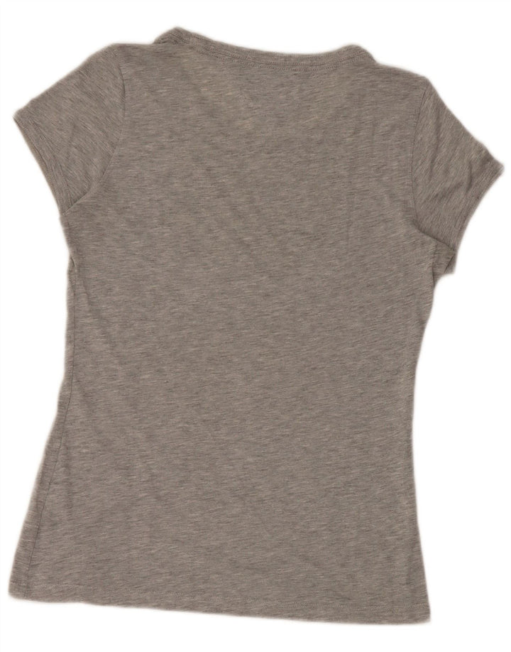 Tommy Hilfiger Damen Grafik-T-Shirt-Oberteil UK 14 Large Grau Polyester