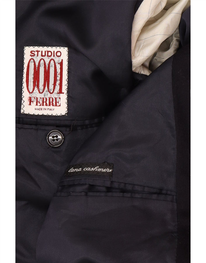 Ferre Herren-Blazer mit 2 Knöpfen, UK 40, große marineblaue Wolle