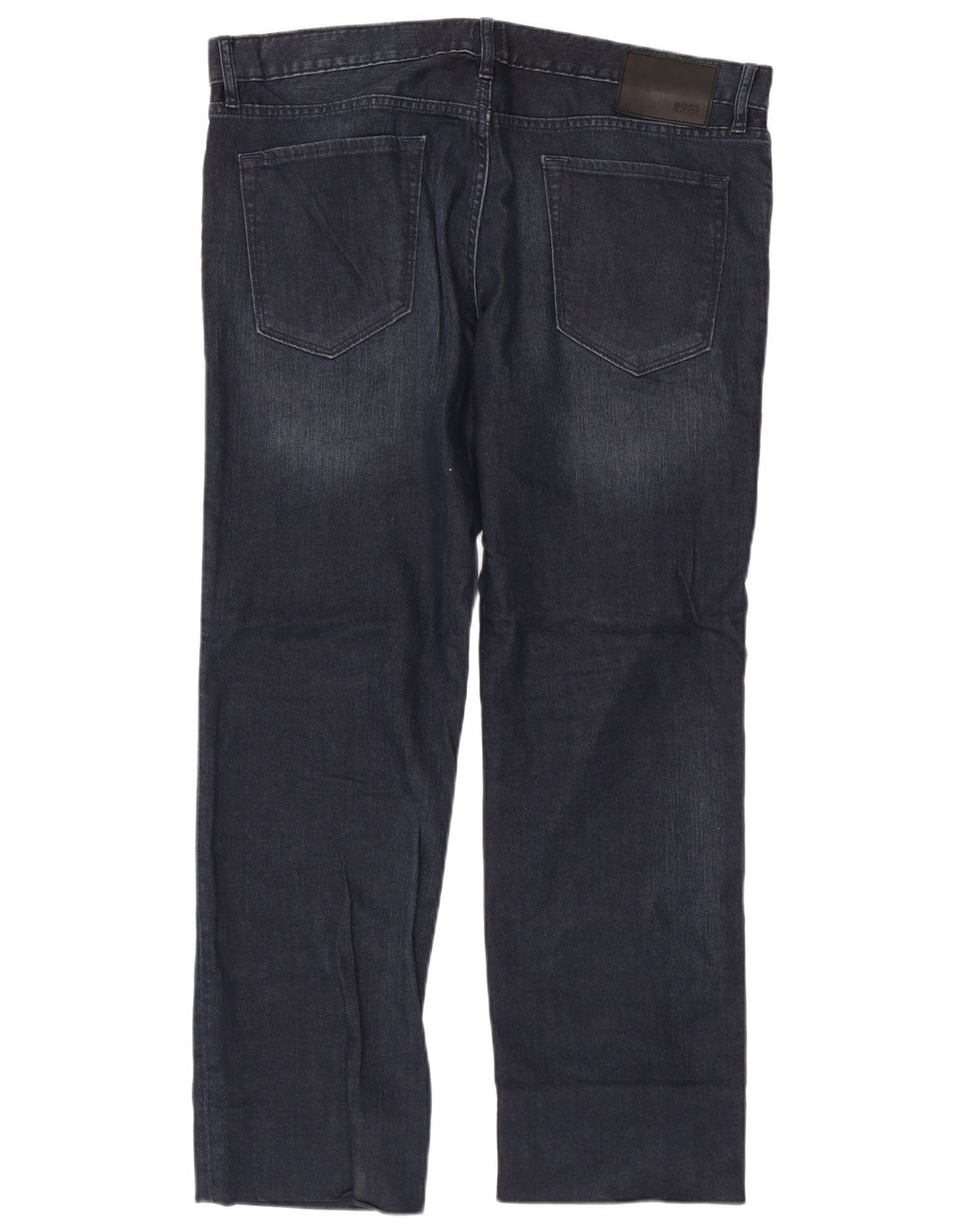 Hugo Boss Herren Straight Jeans W38 L31 Marineblaue Baumwolle
