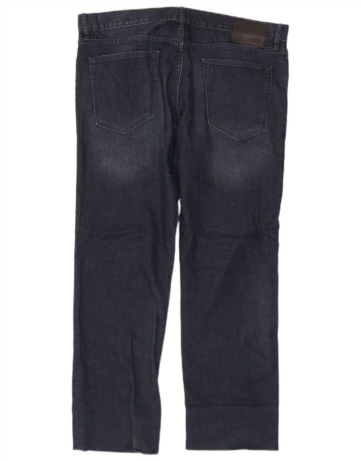 Hugo Boss Herren Straight Jeans W38 L31 Marineblaue Baumwolle