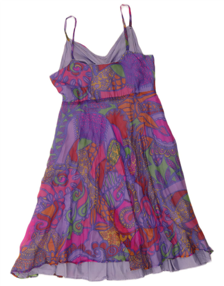 Vintage Damen A-Linie Kleid UK 8 Kleines mehrfarbiges Paisley