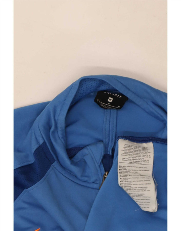Nike Herren Dri Fit Pullover-Trainingsanzugoberteil mit Reißverschluss und Farbblock in Mittelblau