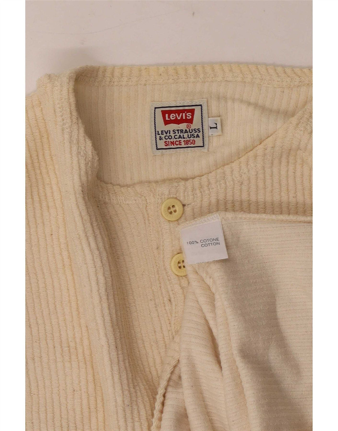 Levi's Herren-Oberteil, langärmelig, groß, Beige, Baumwolle