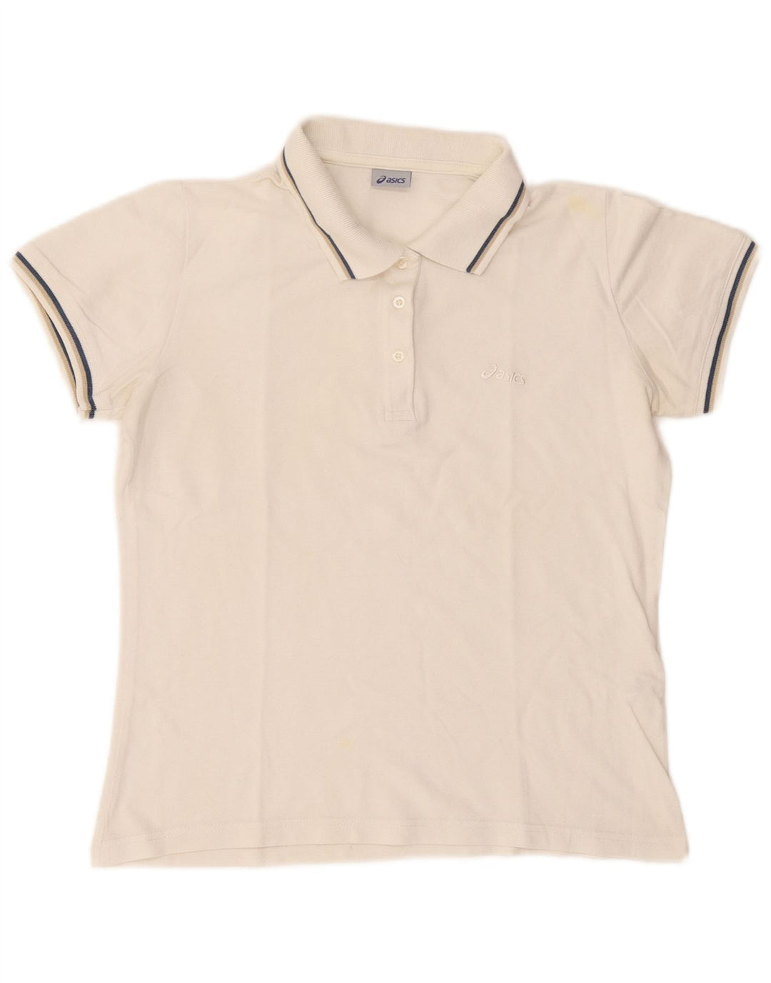 Asics Damen Poloshirt UK 14 Mittelweiße Baumwolle