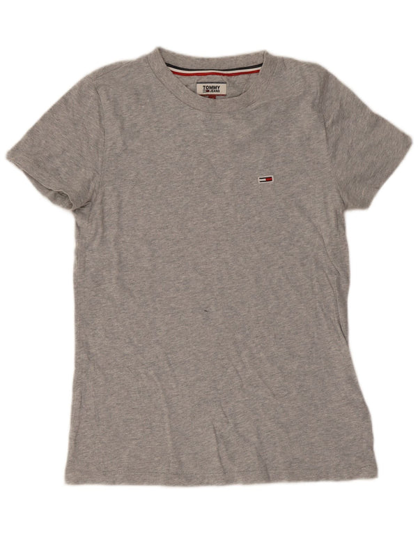 Tommy Hilfiger Damen T-Shirt Top UK 6 XS Grau Baumwolle