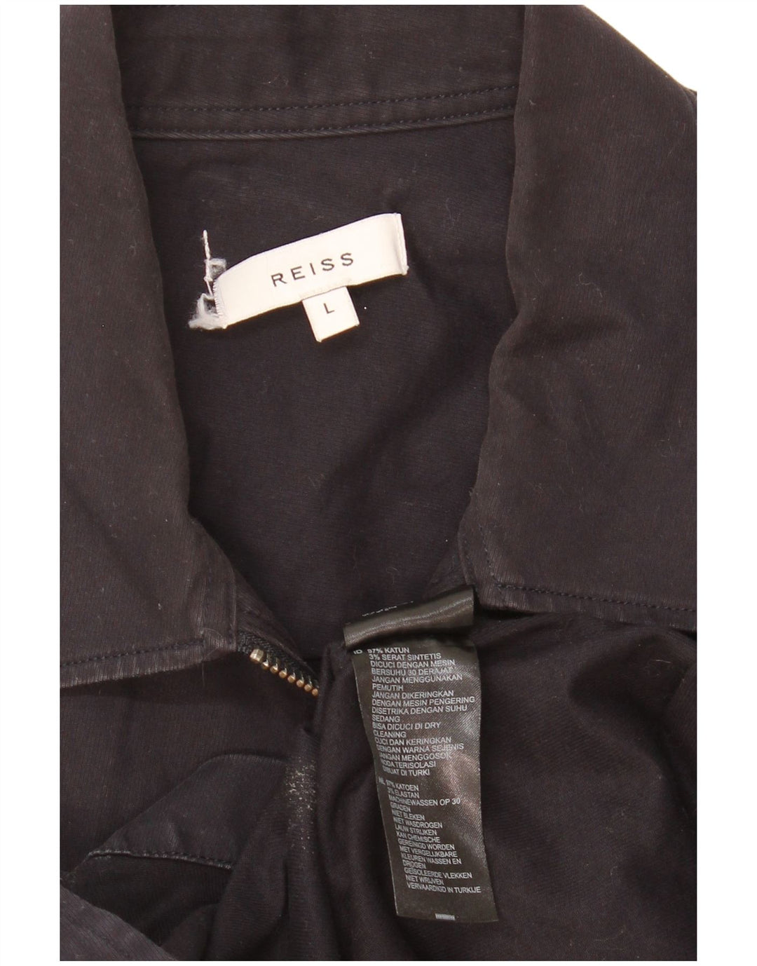 Reiss Herren-Hemd, groß, marineblau, Baumwolle