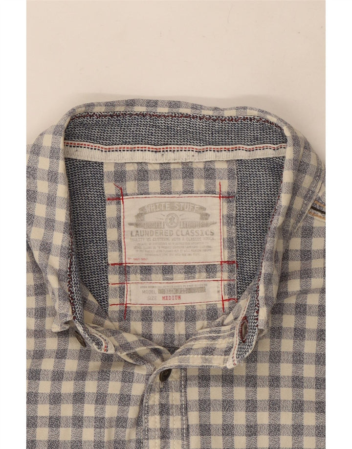 White Stuff Herrenhemd aus mittelgrauer Gingham-Baumwolle