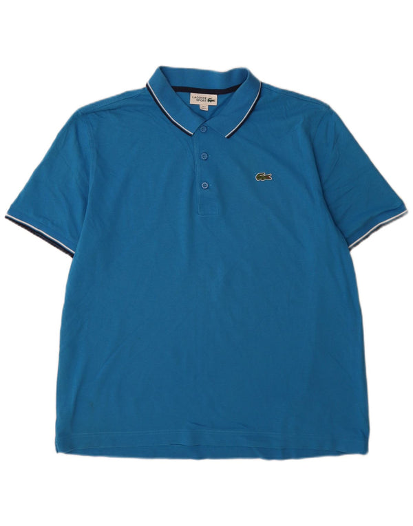 Lacoste Herren-Poloshirt, Größe 6 XL, blaue Baumwolle