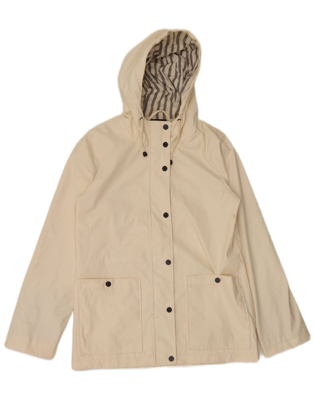 Topshop Damen Übergroße Regenjacke mit Kapuze, UK 10, Größe S, gebrochenes Weiß