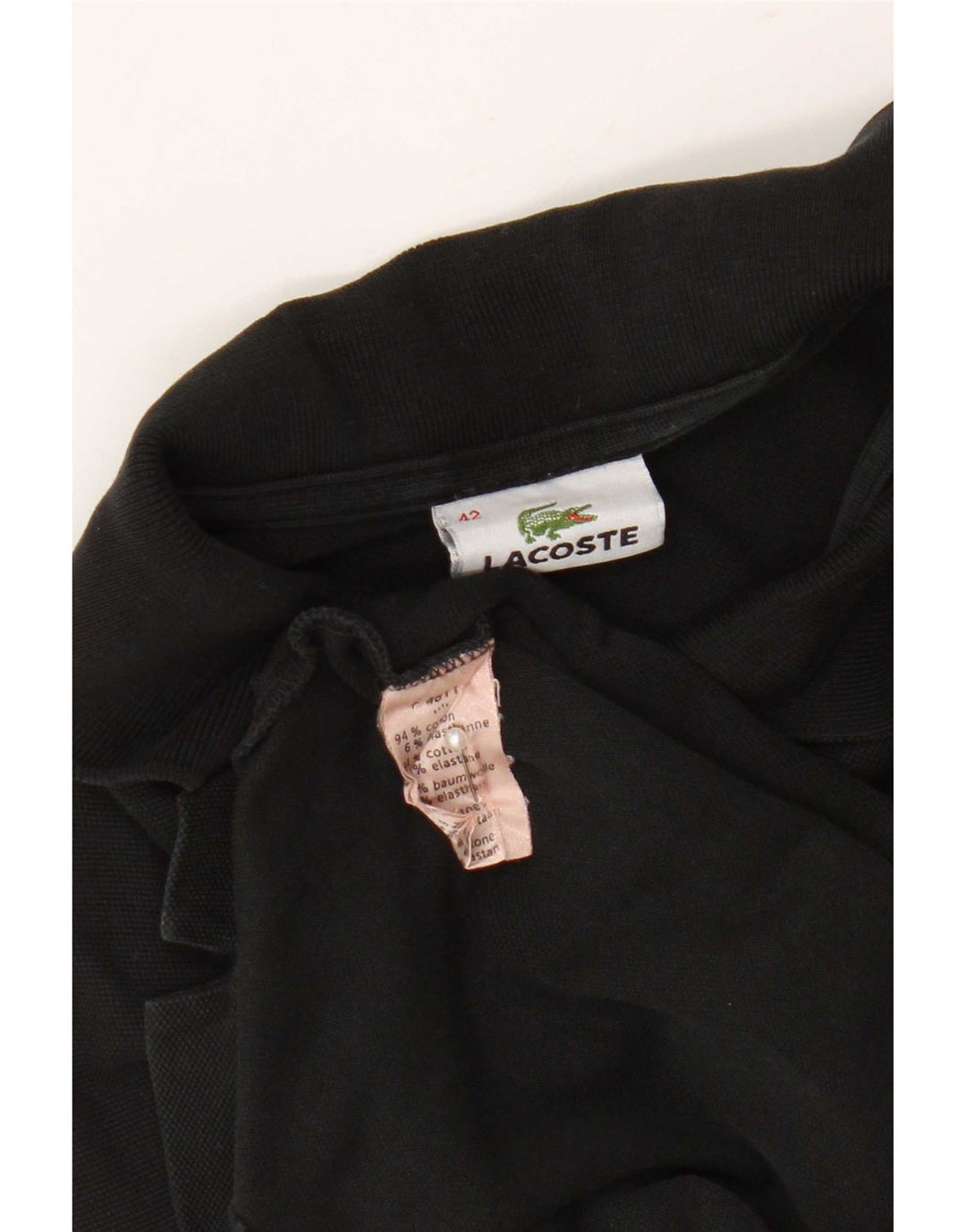Lacoste Damen Polokleid Größe 42 Große schwarze Baumwolle