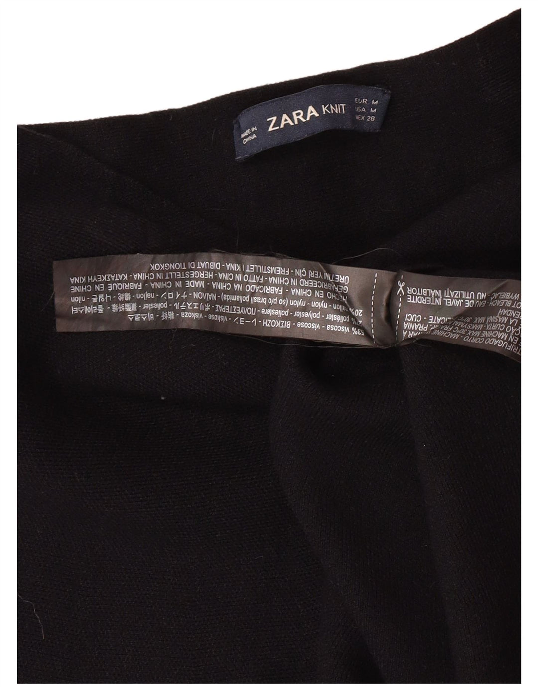 Zara Damen A-Linien-Rock mit hoher Taille, mittelgroß, W24, schwarze Viskose