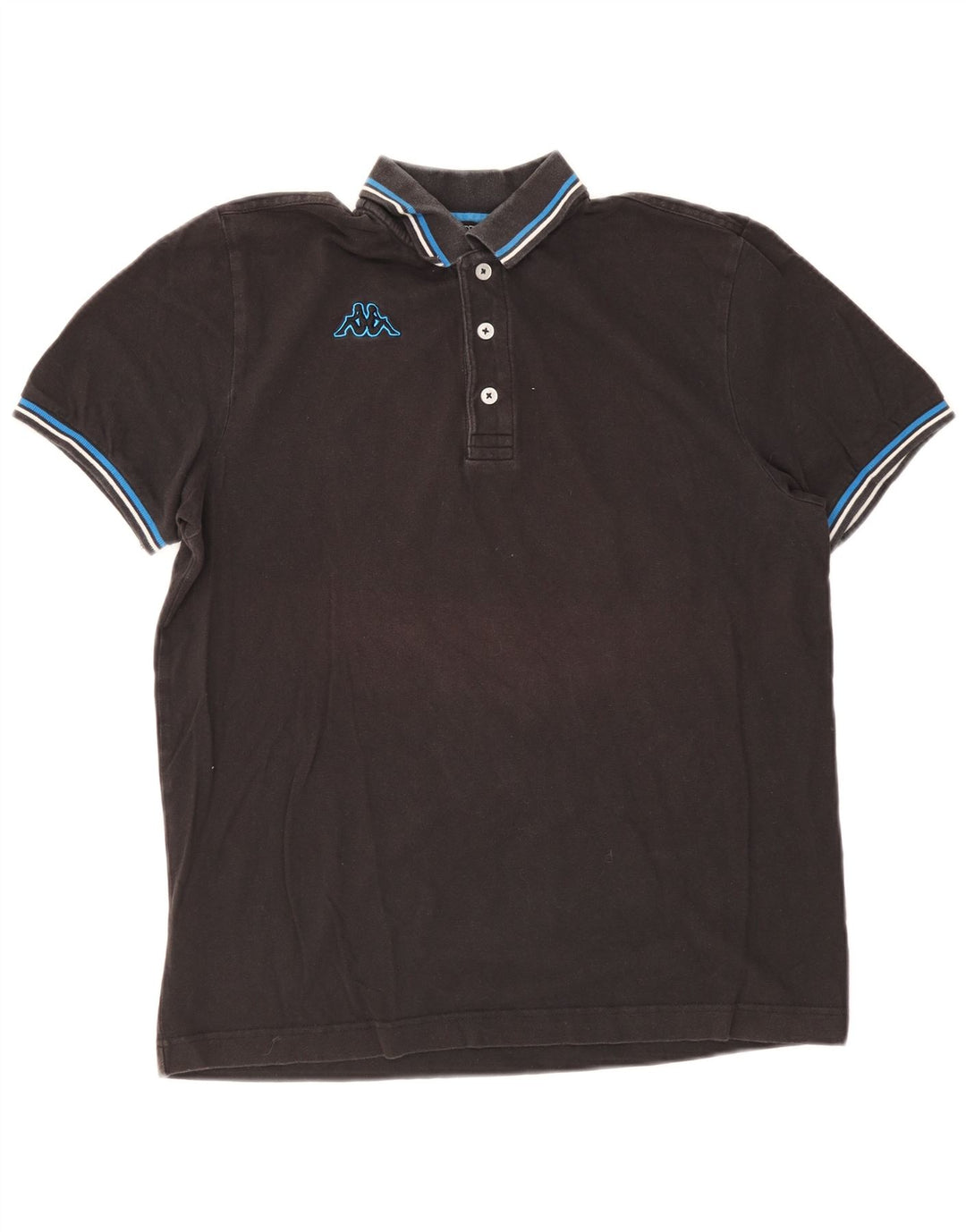 Kappa Herren-Poloshirt, groß, schwarz gestreift