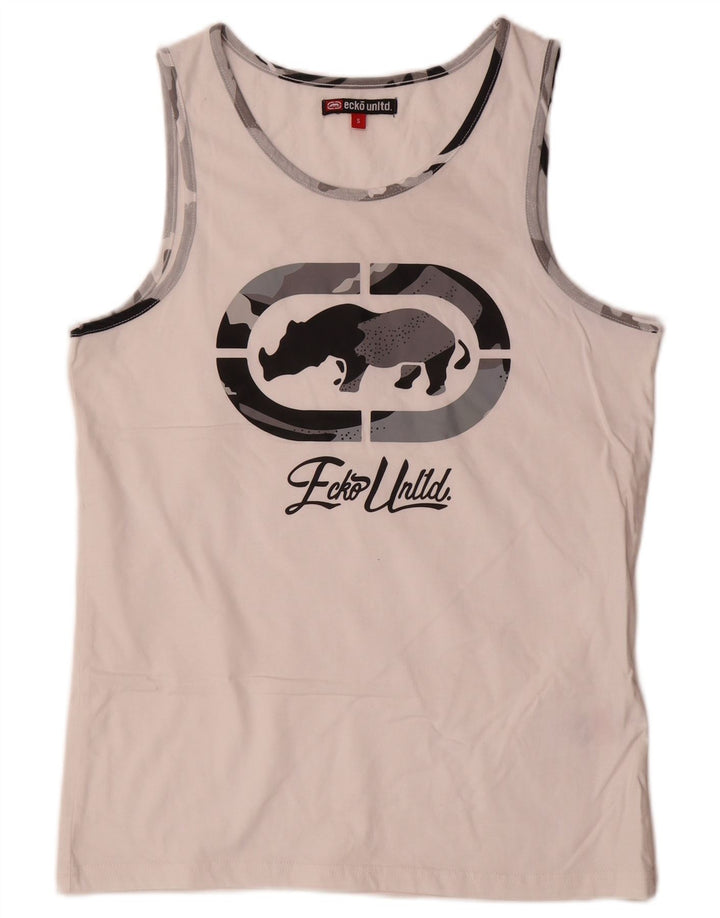 Ecko Unltd Herren-Weste mit Grafik, Größe S, weiße Baumwolle