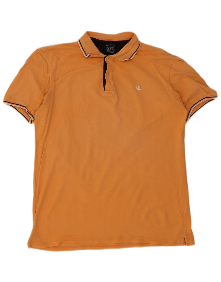 Champion Herren Poloshirt XL Orange gestreift