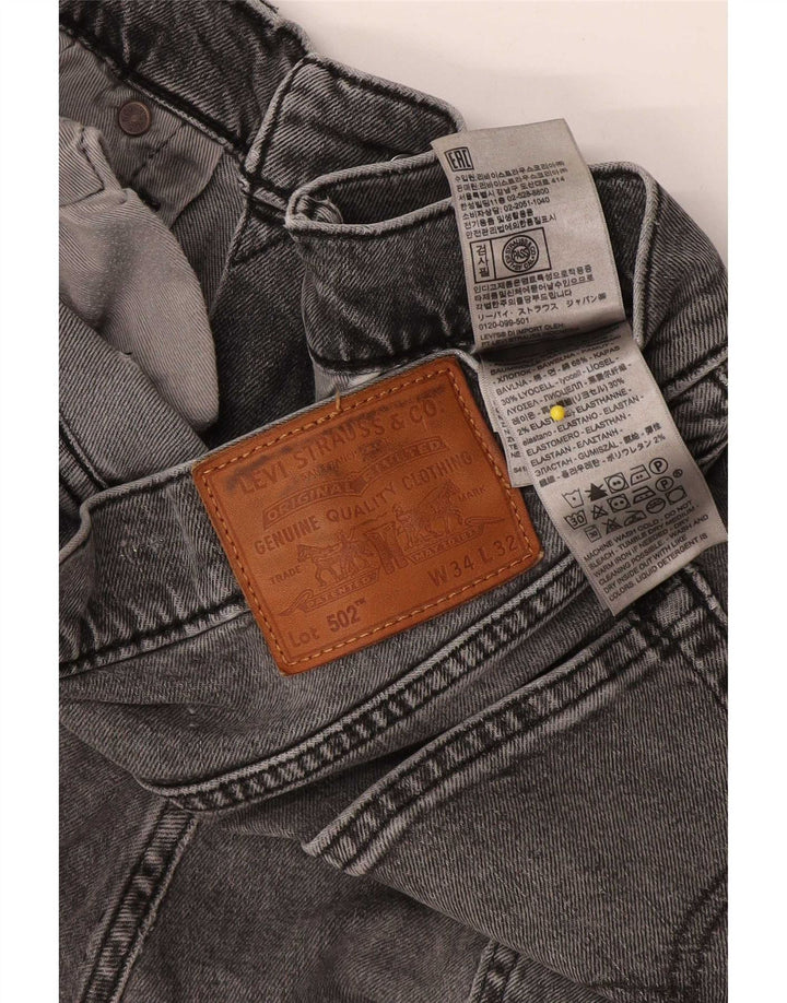 Levi's Herren 502 Tapered Jeans W34 L32 Graue Baumwolle