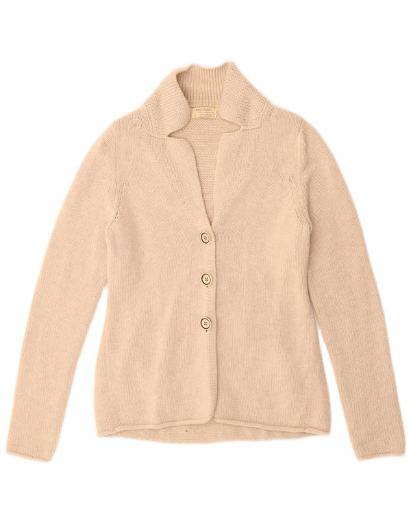 Falconeri Damen-Cardigan-Pullover UK 10 Small Beige Wolle