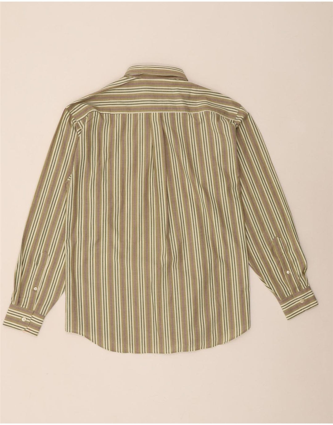 Vintage Herrenhemd Medium Khaki gestreift