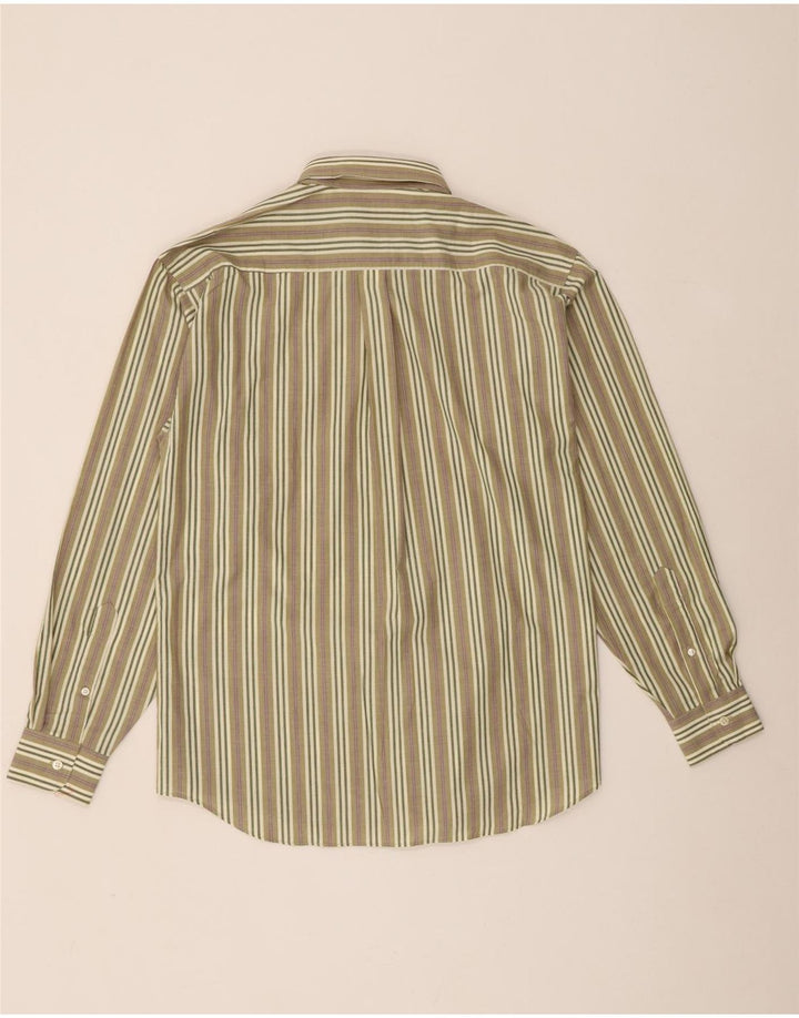 Vintage Herrenhemd Medium Khaki gestreift