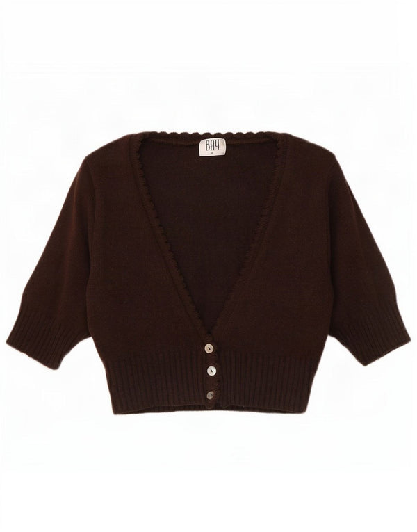 Bay Kurzarm-Bolero-Pullover für Damen, Gr. 8, klein, braun, Acryl
