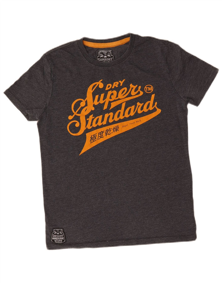 Superdry Herren Grafik-T-Shirt-Oberteil aus mittelgrauer Baumwolle