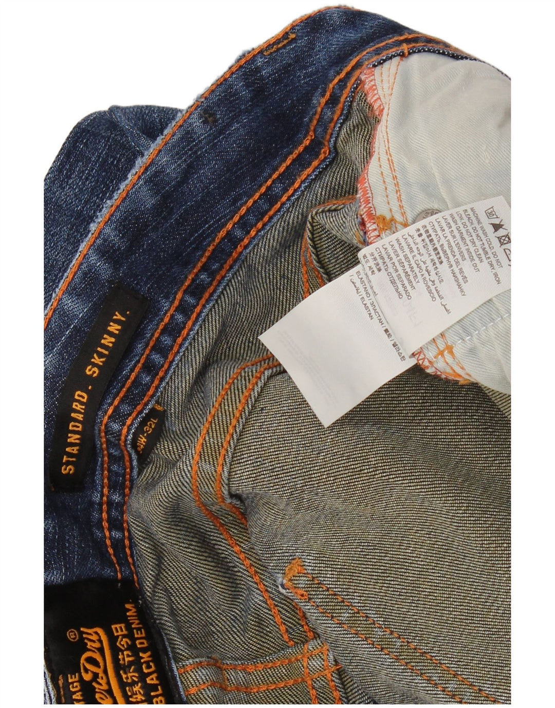 SUPERDRY Herren-Jeans, Standard-Passform, Röhrenjeans, W34, L32, Blau, Baumwolle