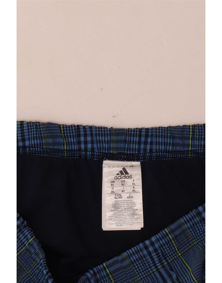 Adidas Herren Badeshorts XL Marineblau kariert Polyester
