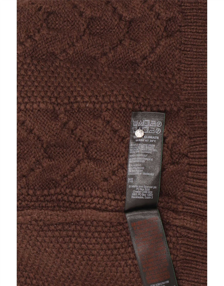 Marks & Spencer Rollkragenpullover für Damen, Gr. 10, Small, Braun, Acryl