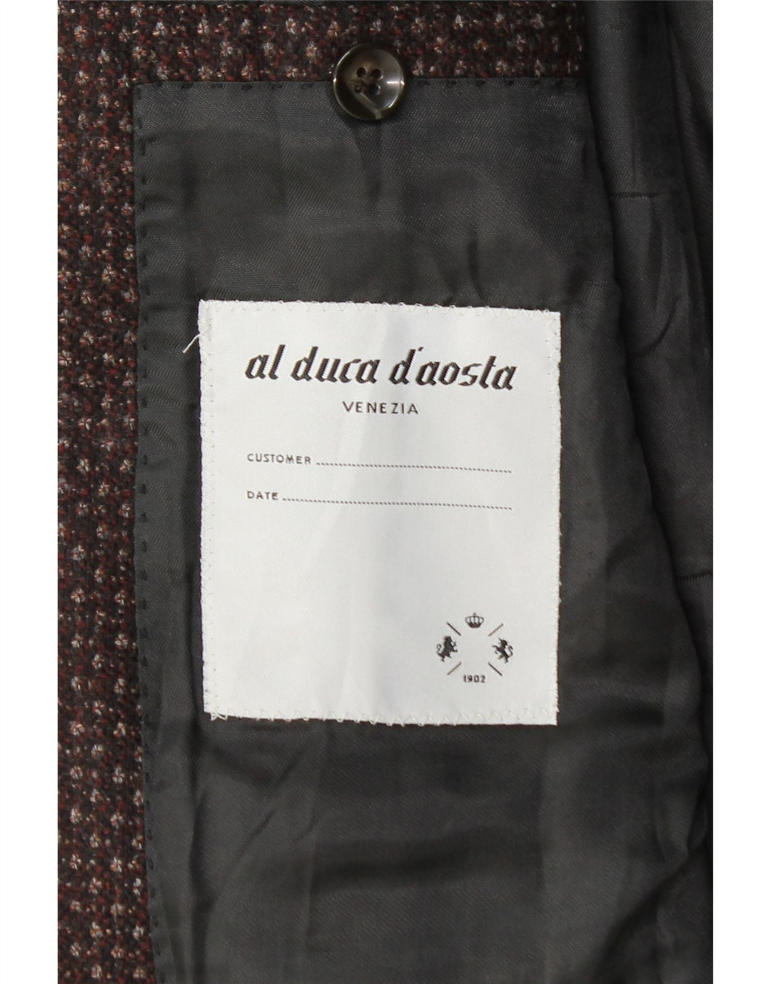 Al Duca D'Aosta Herren 3-Knopf-Blazerjacke IT 52 XL Burgunderrot meliert