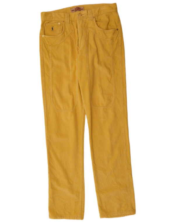 Jeckerson Damen Gerade Cordhose W33 L33 Gelbe Baumwolle