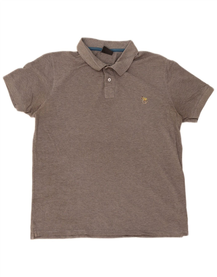 PAUL SMITH Herren-Poloshirt aus mittelgrauer Baumwolle