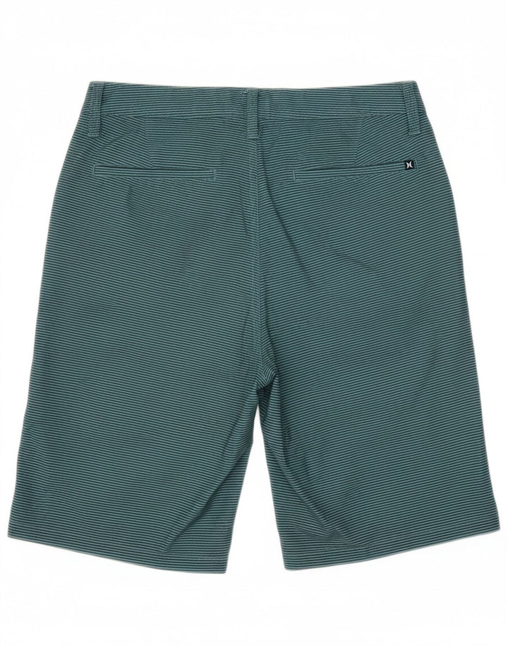 HURLEY Mens Chino Shorts W28 Small  Blue Striped Polyester Vintage Hurley and Second-Hand Hurley from Messina Hembry 