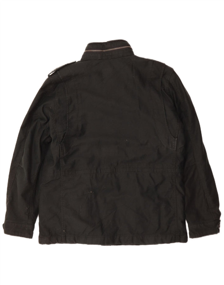 Superdry Herren-Militärjacke mit Kapuze, UK 40, Größe L, Schwarz, Polyester