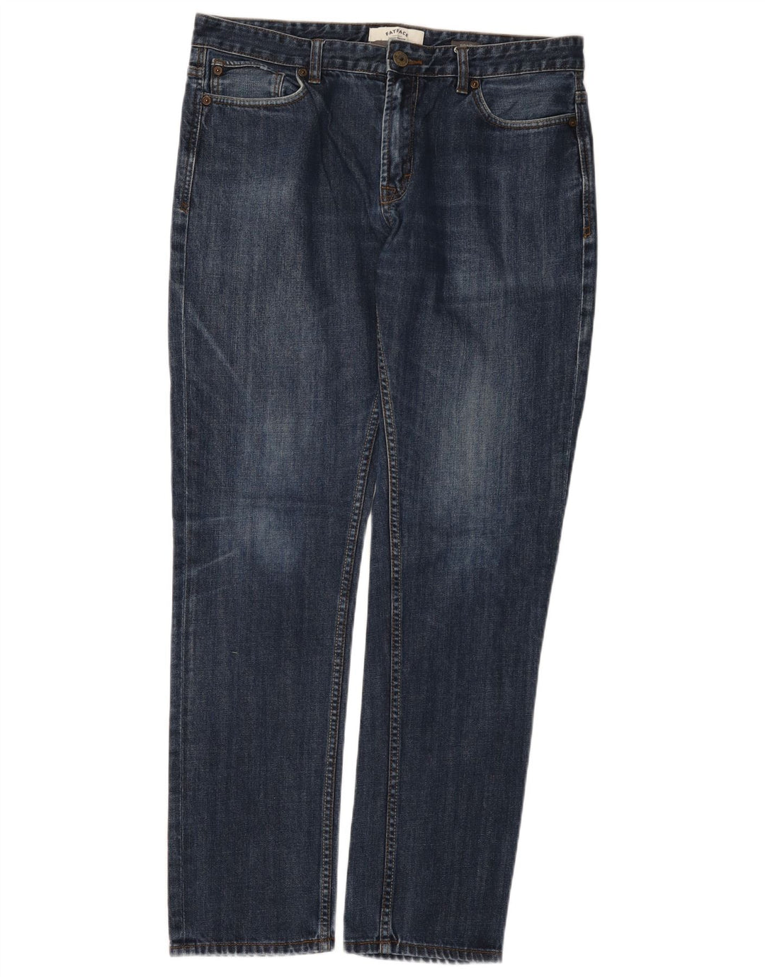 Fat Face Herren Slim Jeans W36 L33 Marineblaue Baumwolle