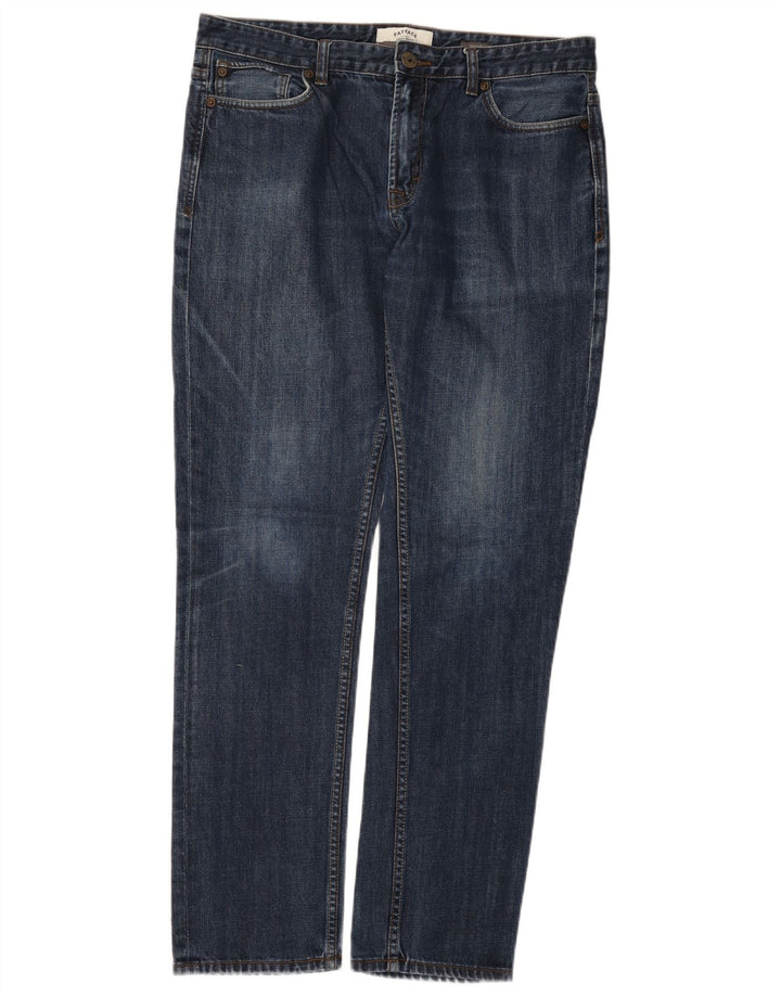 Fat Face Herren Slim Jeans W36 L33 Marineblaue Baumwolle