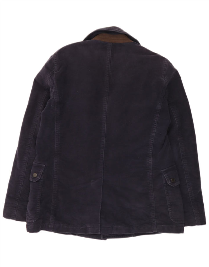 Henry Cottons Herren Pea Coat IT 50 Große marineblaue Baumwolle
