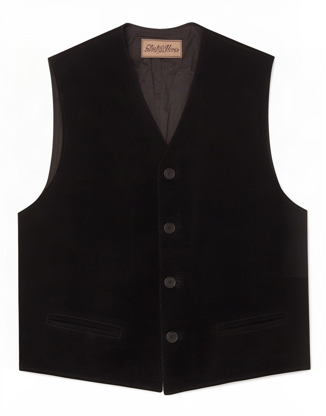 Vintage Herren Wildlederweste XL Schwarzes Leder