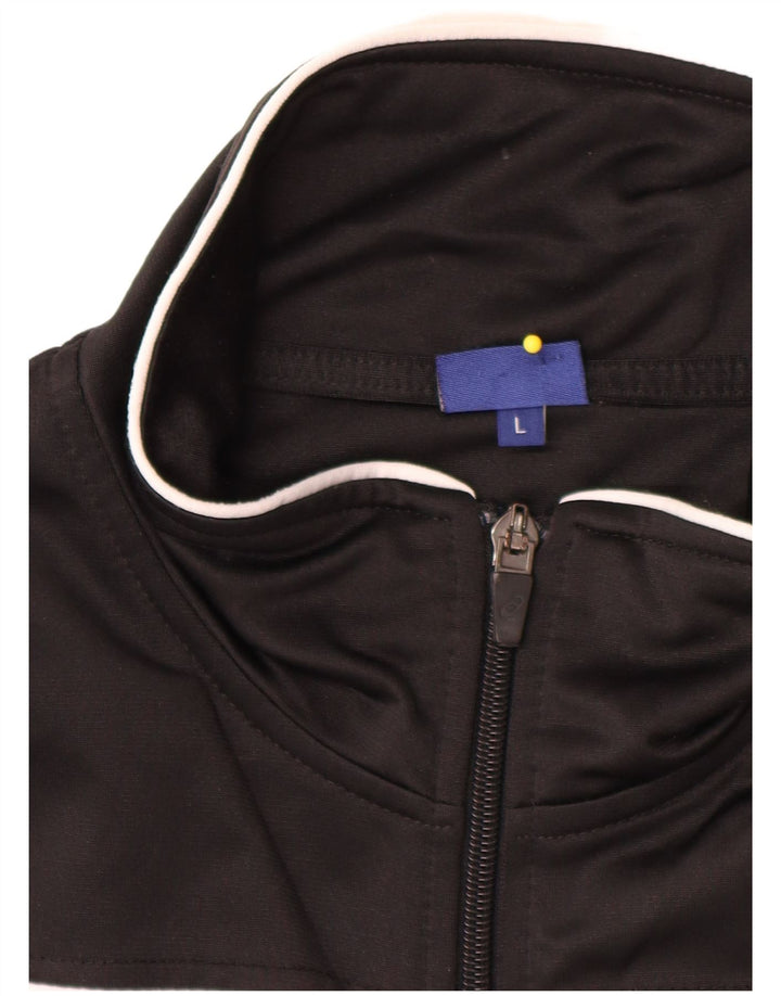 Asics Herren-Trainingsanzug-Top-Jacke, großes schwarzes Farbblock-Polyester