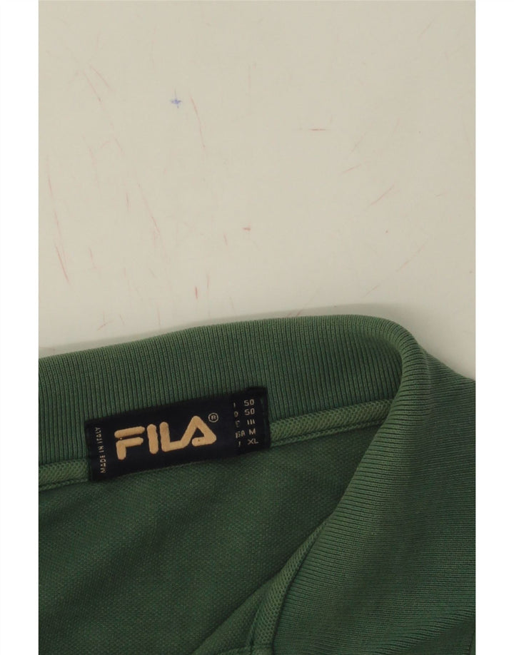 FILA Mens Polo Shirt Medium Green Cotton Vintage Fila and Second-Hand Fila from Messina Hembry 