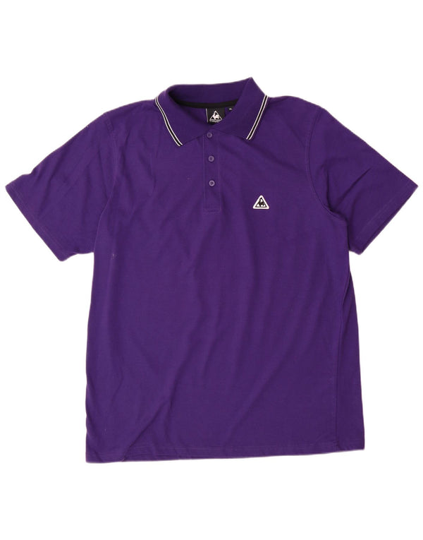 LE COQ SPORTIF Herren Poloshirt XL Lila Polyester