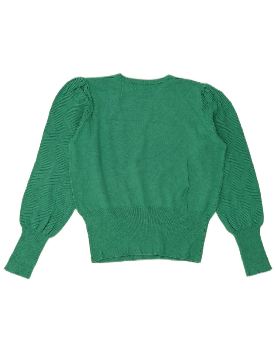 Marks & Spencer Damen Crop Crew Neck Pullover Pullover UK 14 Mittelgrün