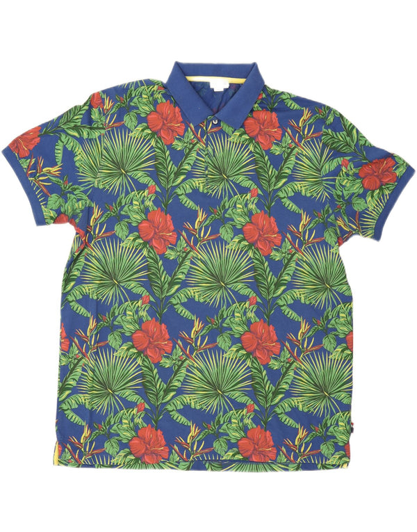 U.S. Polo Assn. Herrenhemd 3XL Blau geblümt aus Baumwolle